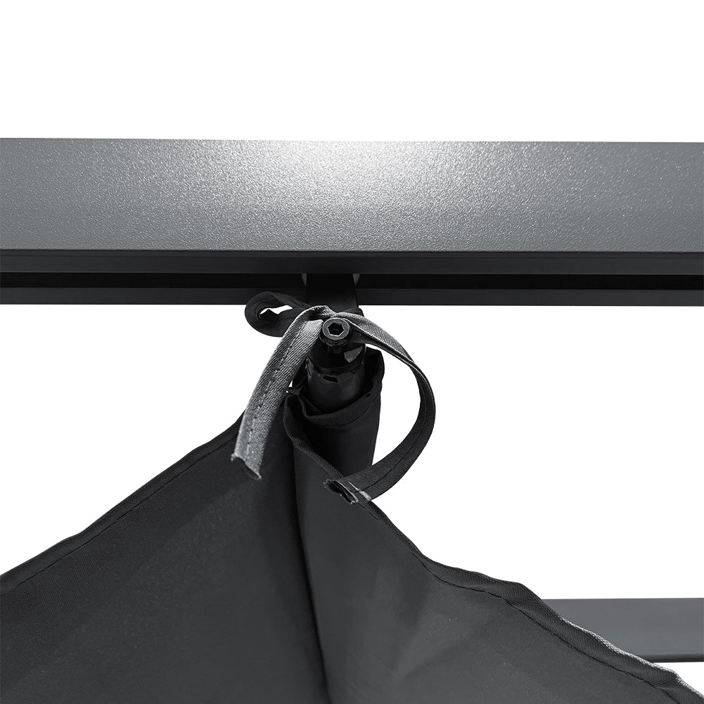 3 x 3M Aluminium Retractable Pergola with PA-Coated Canopy, Outdoor Garden & Patio Sun Shelter