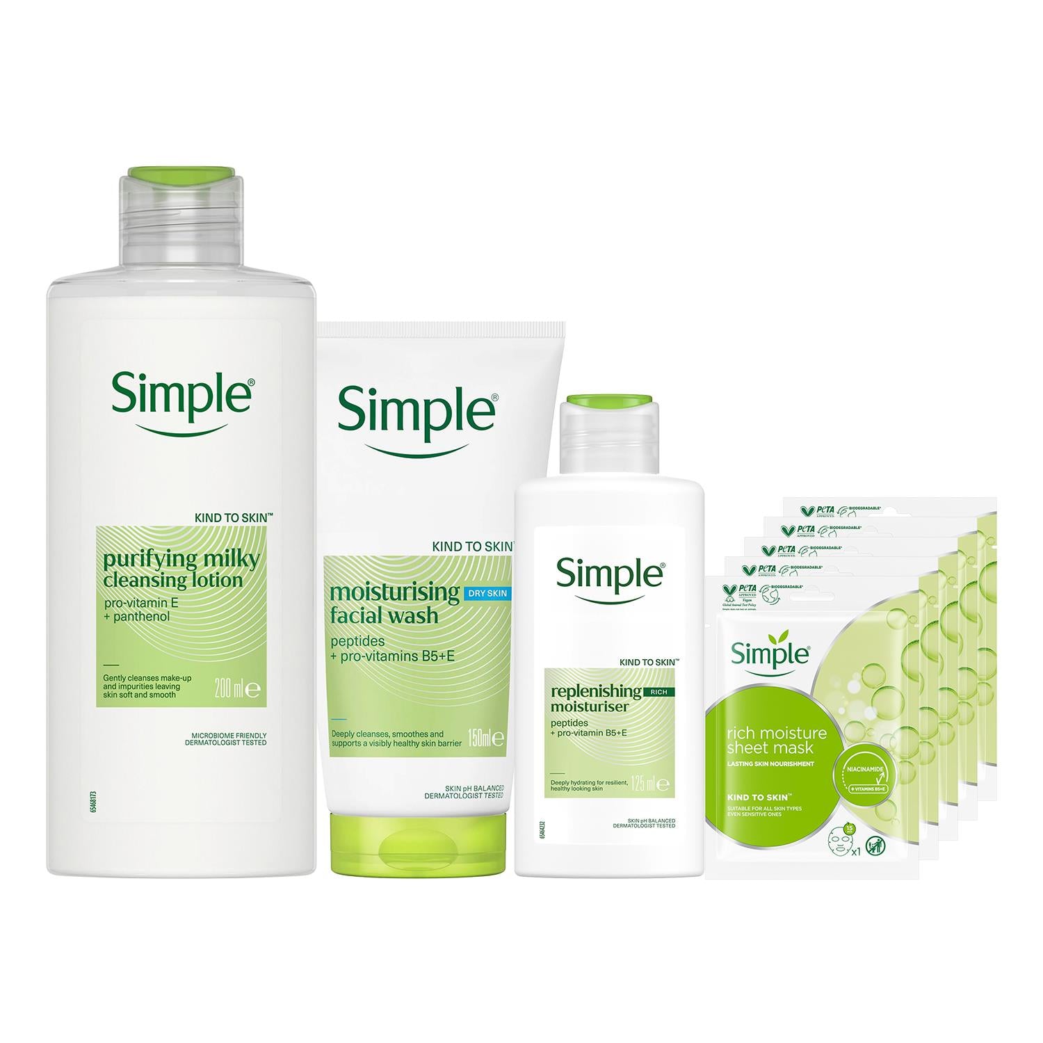 Simple Rich Moisturiser Cleanser Lotion & Sheet Mask Bundle
