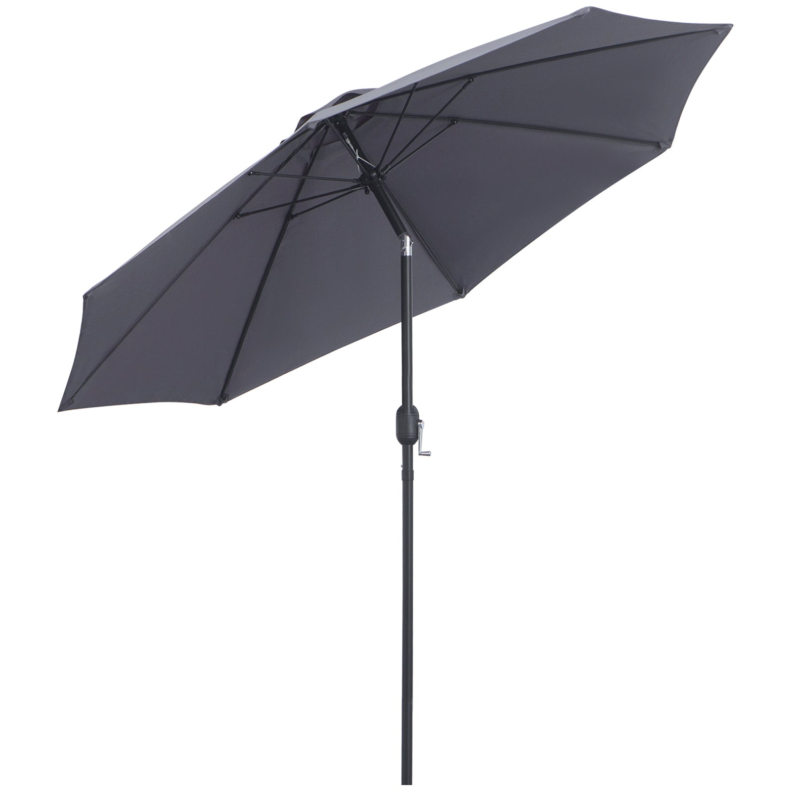 2.7m Parasol With Tilt And Crank | Charcoal Gray