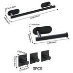 5-piece 304 Stainless Steel Bathroom Hardware Set | Black