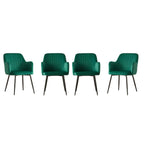 San Diego Marble Top Dining Table With Charlotte Velvet Chairs | Green