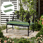2 Pieces Replacement Cushions For Garden Bench, With Strips | Green