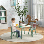 Kids Table And Chairs, Children Desk With 2 Chairs | Green