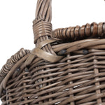 Wicker Small Antique Wash Double Lidded Oval Picnic Basket | Brown