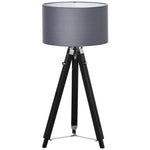 Tripod Base Floor Lamp With Wood Leg Height Adjustable