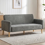 2 Seater Sofa, Velvet Small Couch With Plush Backrest | Grey