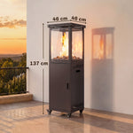 Gas Patio Heater, 13 Kw Portable Propane Outdoor Heater, Black