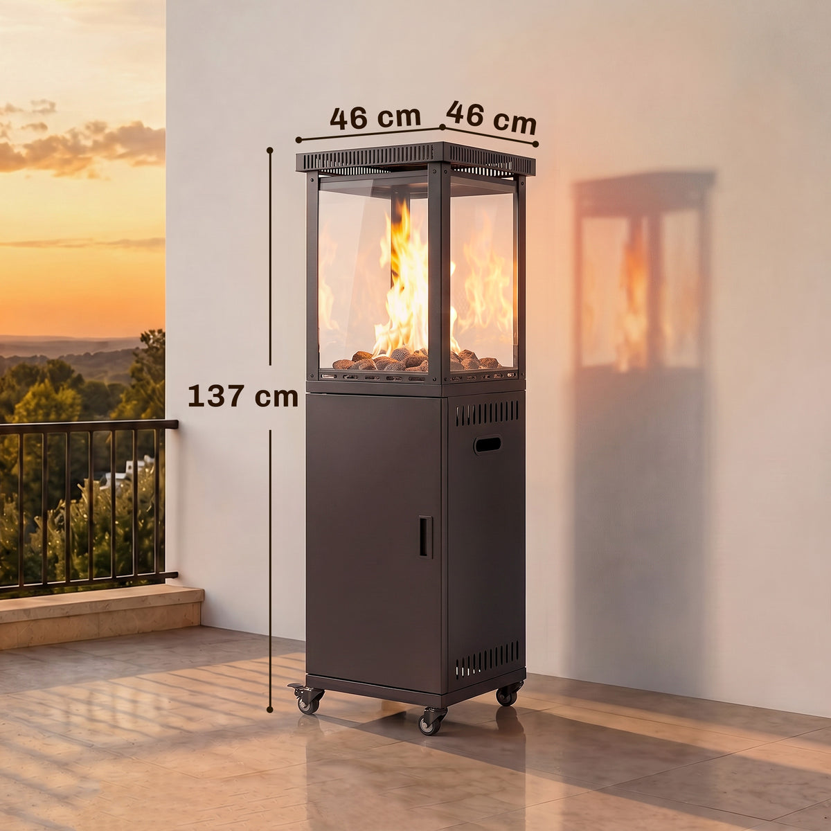 Gas Patio Heater, 13 Kw Portable Propane Outdoor Heater, Black