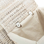 White Oatmeal Cotton Lined Square White Wash Laundry Basket | Set-of-2 | White