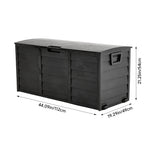 290l Weatherproof Garden Storage Box Outdoor Cabinet With Wheels | Black