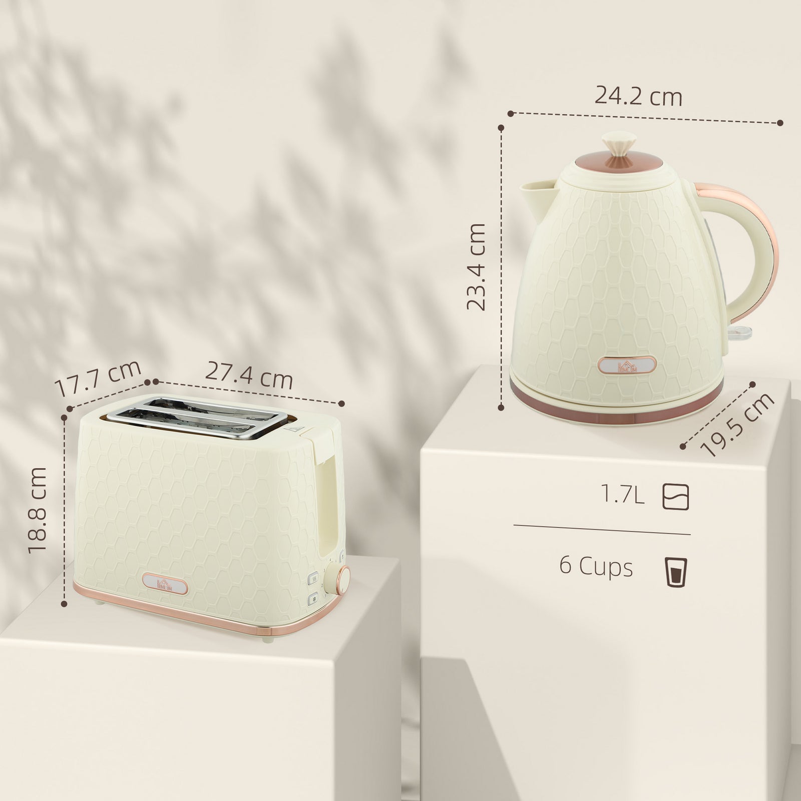 Kettle & 2 Slice Toaster | Beige