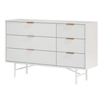 Modern White Dresser Cabinet 3/6 Drawer Storage Unit With Gold Handles | Large