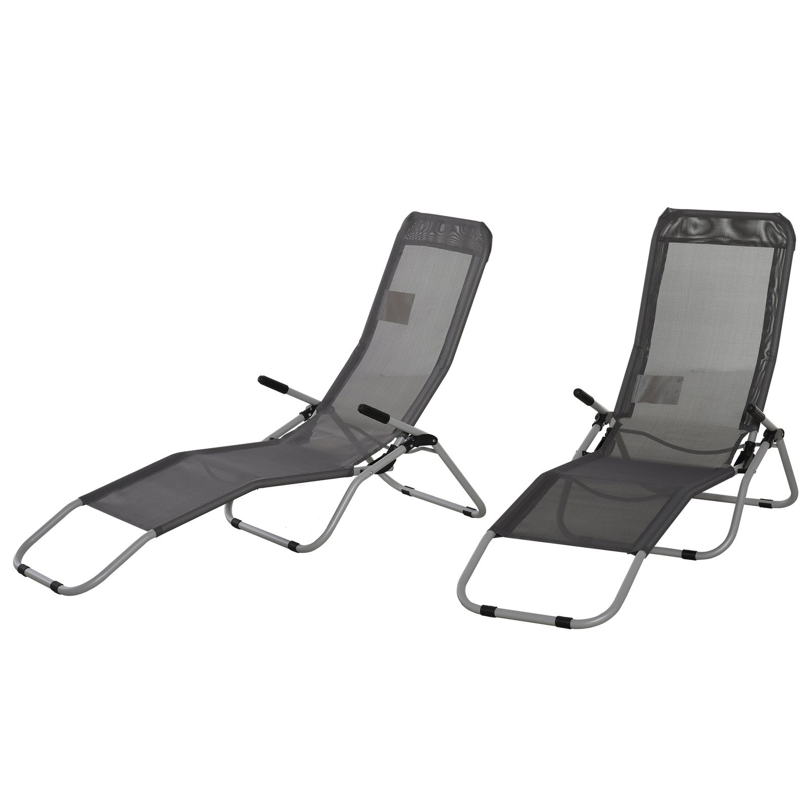 Set Of 2 Patio Chaise Lounge Chairs, Adjustable