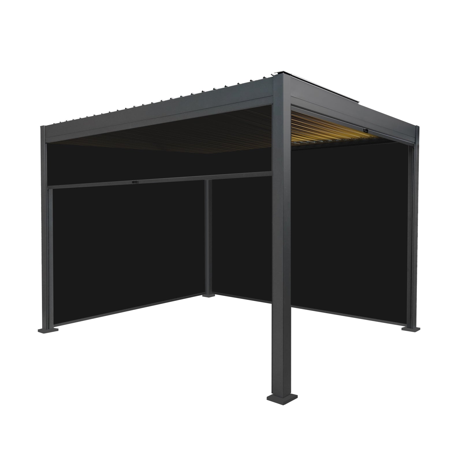 Aluminium Pergola With Anthracite Blinds & Led Lights | 3m x 3m | Anthracite