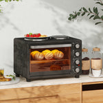 28l Countertop Toaster Oven With 2 Hot Plates, Grill, Roast