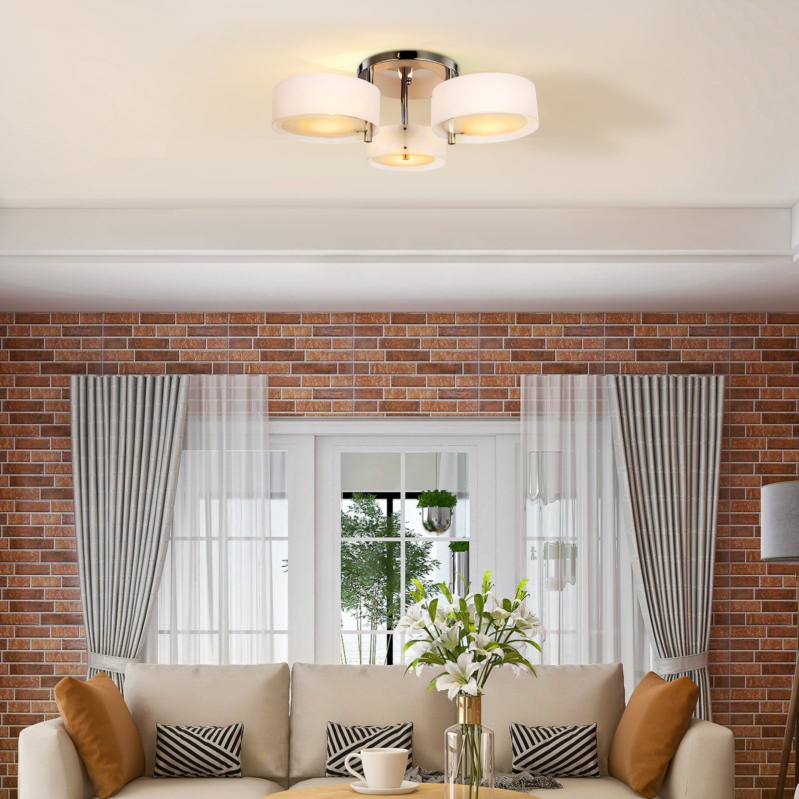 Acrylic Lamp Ceiling Light Pendant Chandelier With 3 Lights