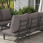 Rattan Lounge Set W/ Adjustable Back - Grey