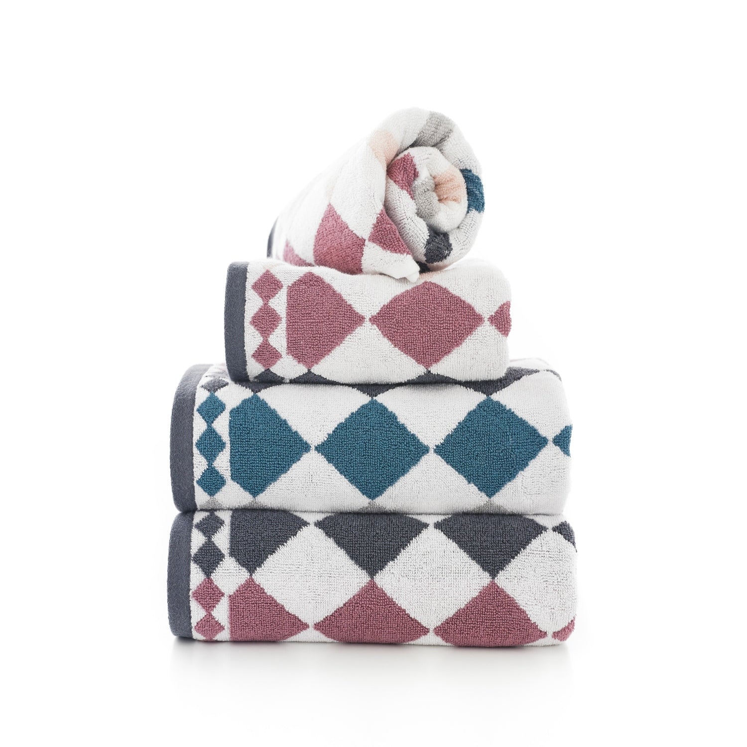Bliss Diamonds Supersoft Ultra Absorbent Cotton Towels | Bath Towel | Grape