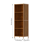4-tier Open Bookcase, Small Space Bamboo Storage Shelf, Freestanding Corner Organizer With Raised Feet