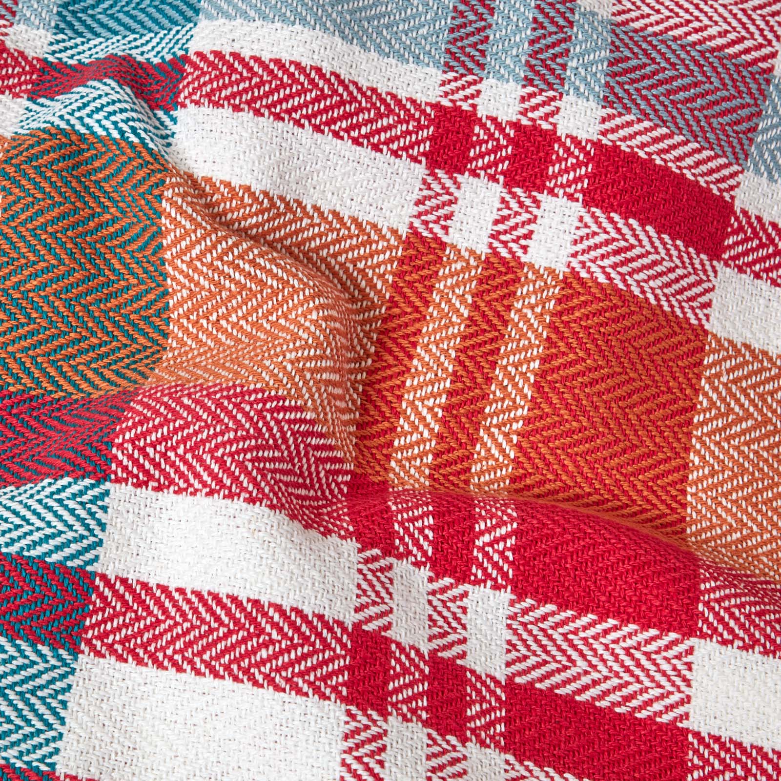 Tartan 100% Cotton Falun Throw With Tassels | 150cm x 200cm | Red