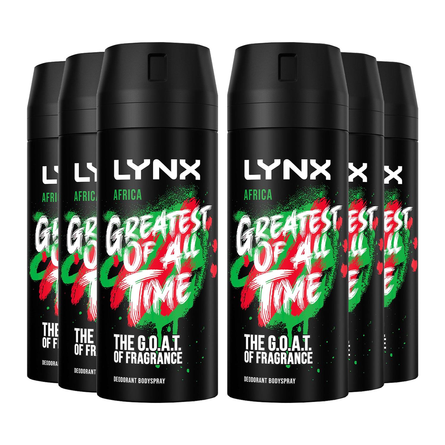 Body Spray Africa 48-h High Definition Fragrance Deo For Men, 6x 150ml