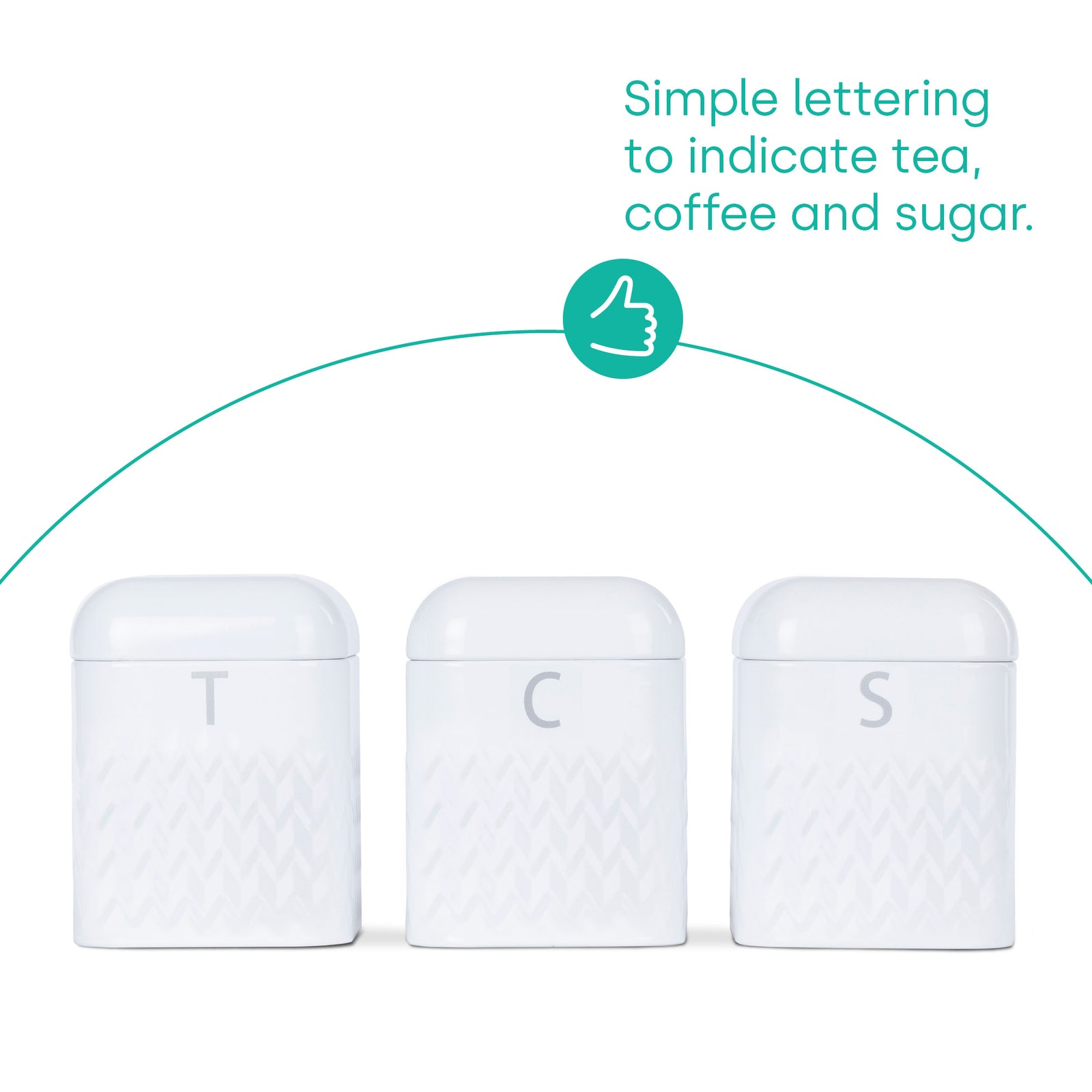 Taurus Bread Bin & Canister Set - White