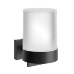 Frosted Glass 150ml Soap Dispenser With Square Wall Mount | Black
