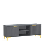 Tide Crest Tv Unit 120cm - Fluted Design | Dark Grey
