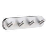 Towel Hooks Wall Mounted Storage Non-rust Brass Core | Quadruple | Brushed Chrome