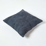Real Leather Suede Cushion With Feather Filling | 45cm x 45cm | Navy Blue