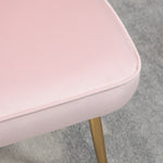 Velvet-feel Shell Accent Chair Bedroom Lounge Metal Legs | One Size | Pink