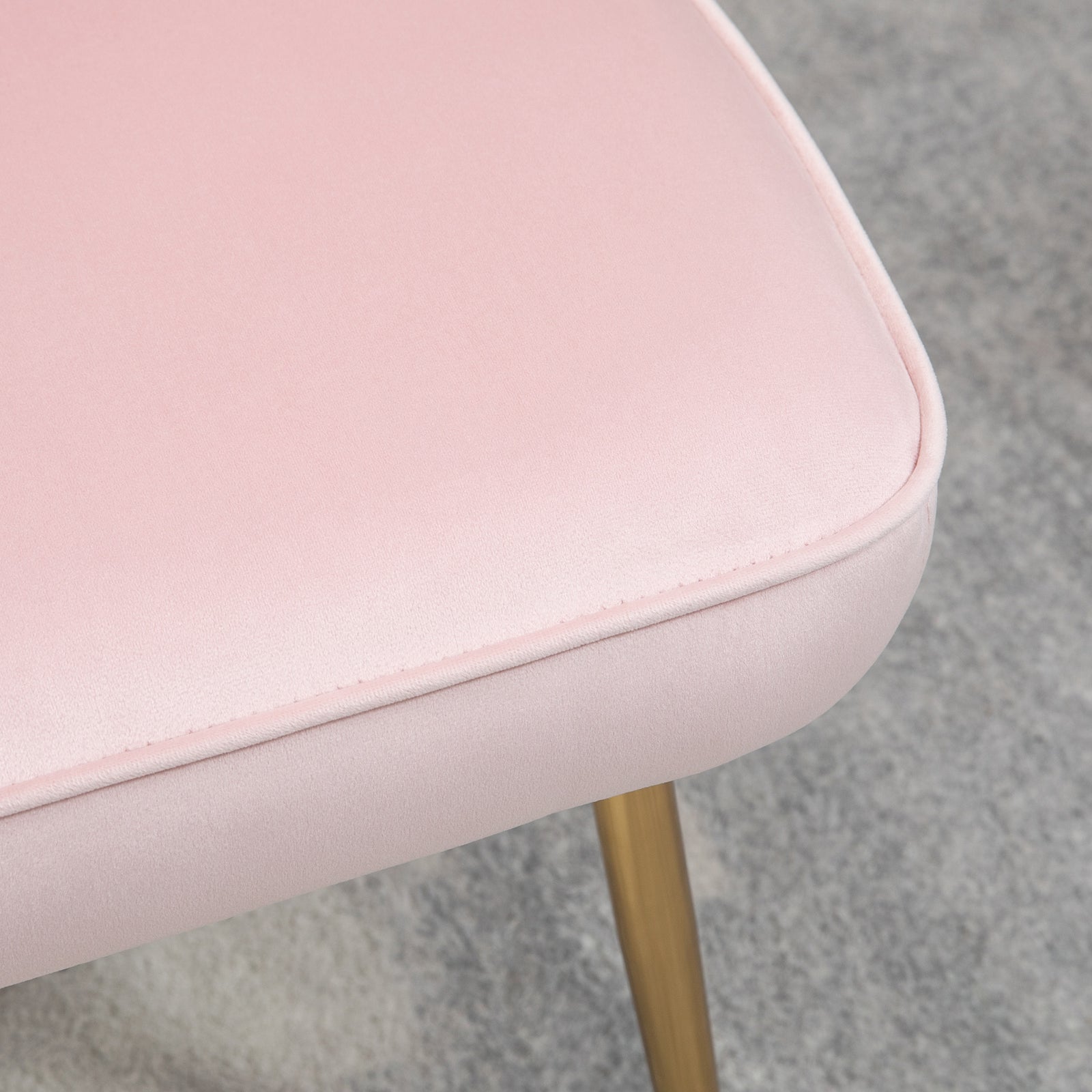 Velvet-feel Shell Accent Chair Bedroom Lounge Metal Legs | One Size | Pink
