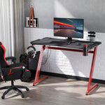 Gaming Desk With Gamepad Holder Headphone Hook | Red