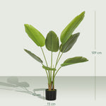Artificial Bird Of Paradise Plant With Flocking In Pot | 109cm | Green