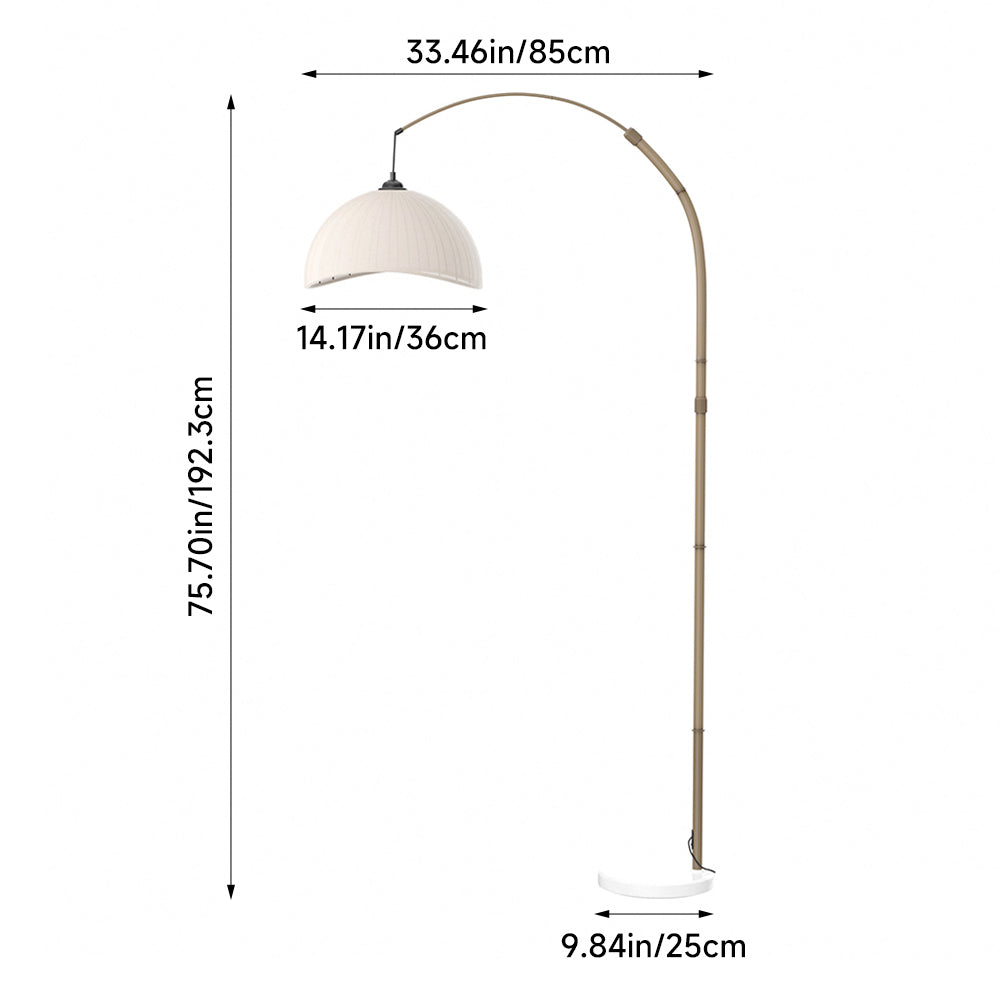 Breeins Vintage Style Floor Lamp With Fabric Lampshade And Marble Base