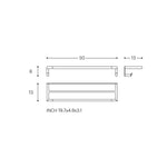 Double Towel Rail 50cm, Chrome, 5kg Resistance, Micra Collection