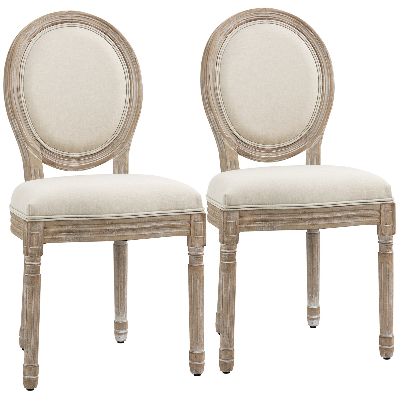 Dining Chairs Set Of 2, French-style Kitchen Chairs | Cream