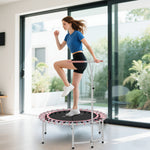 40" Fitness Trampoline With 5-level Adjustable Handle | Pink