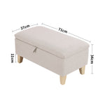 71cm W Linen Upholstered Storage Ottoman Footstool
