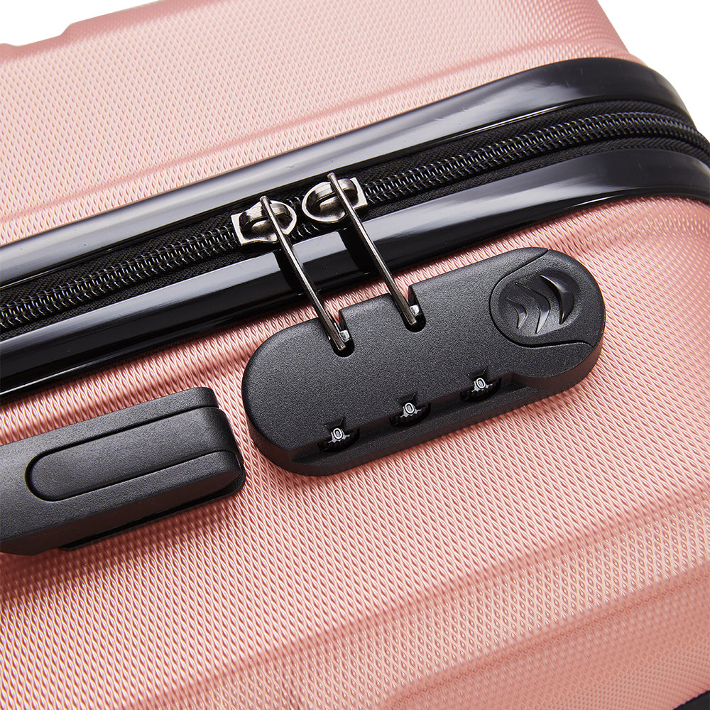 Lockable Travel Suitcase Set | Set of 3 | Rose Gold
