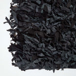 Dallas Leather Shaggy Rug | 150cm x 240cm | Black