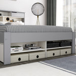 Fabio Wooden Storage Bed | Double | Grey