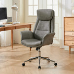 Adjustable High Back Pu Office Chair With Armrests | Grey