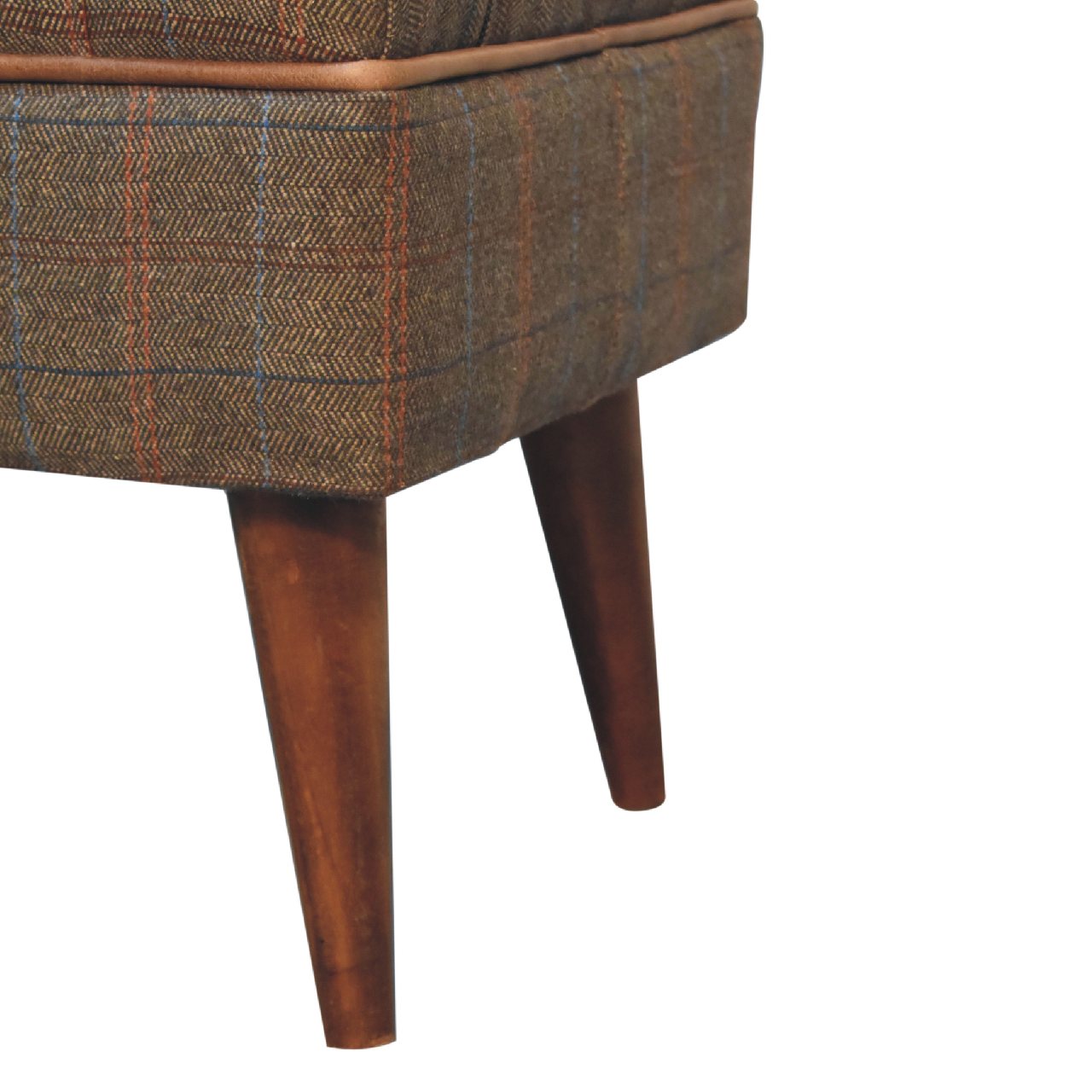 Solid Wood Multi Tweed Buffalo Pipe Bench