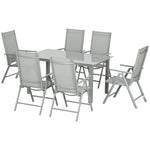 7 Piece Garden Dining Set, Outdoor Table And 6 Chair | Gray