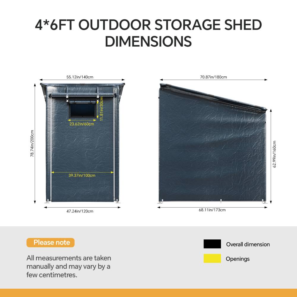 Breeins 4 X 6ft Outdoor Garden Storage Shelter With Roll-up Zipper Door