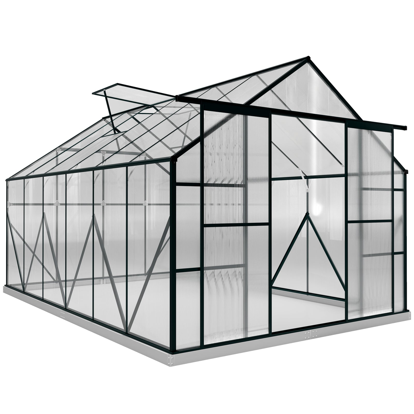 Polycarbonate Greenhouse W/ Sliding Door & Vent