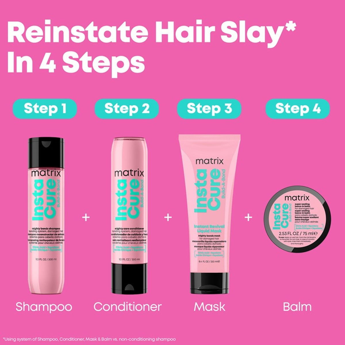 Instacure Bond Shampoo 1000ml & Conditioner 1000ml
