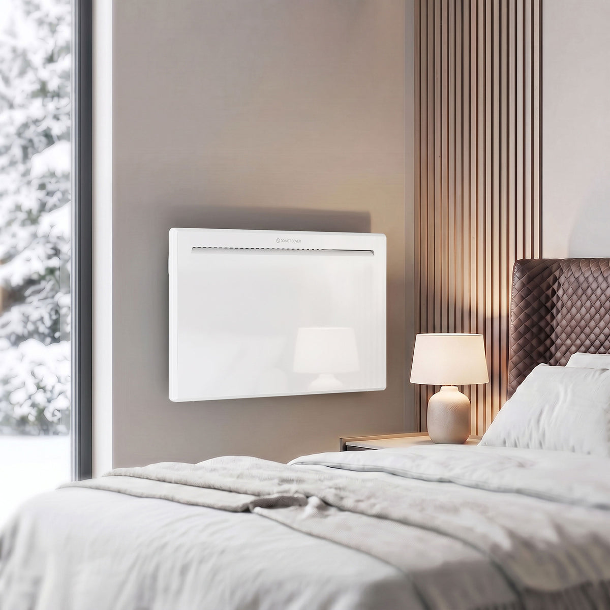 Smart Electric Panel Heater, Freestanding Wall Mounted | 1000w | White