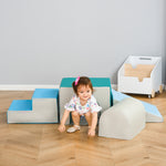 4-piece Soft Play Set, Baby Foam Block Toy Toddler 1-3 Years | Blue